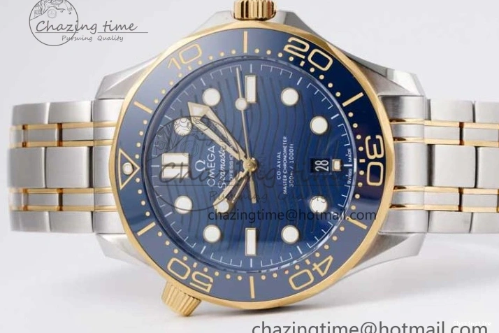 0118 ZeroBulk Seamaster Diver 300M SS YG Blue Ceramic Bezel JVSF 1:1 Best Edition Blue Dial on SS YG Bracelet A 7784
